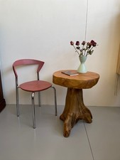 Large chunky natural wooden tree root side table with thick solid top