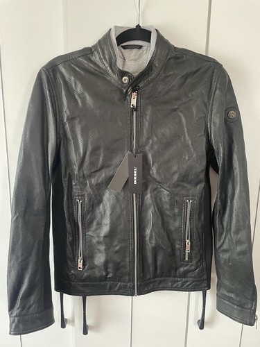 Diesel men leather jacket l - leather,