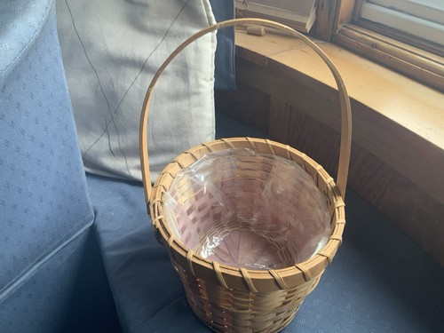 Wooden wicker lined oval - wooden,