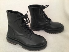 Childs Boots Size 30 (10.5) Girls Black Faux Leather Boots by Zara