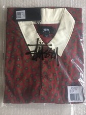 Stüssy Paisley Rugby / Polo Shirt Red Large Men's New With Tags