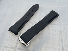 20mm Omega seamaster Planet Ocean Rubber Watch Strap Band With Deployment Clasp