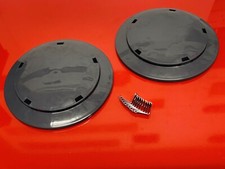 VESPA PX PE PK T5 TX LML 1 PAIR GREY ABS PLASTIC 10 INCH HUB CAPS WITH FIXINGS