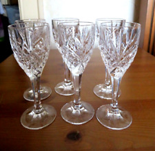 Vintage set of 6 Rockingham crystal cut port sherry glasses 50 ml