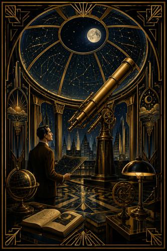 Midnight observatory art - art, deco
