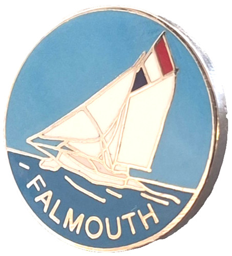 Falmouth town small pin badge - town,