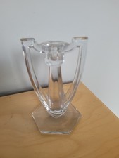 Antique Petite Krys-tol Glass Candlestick Holder 