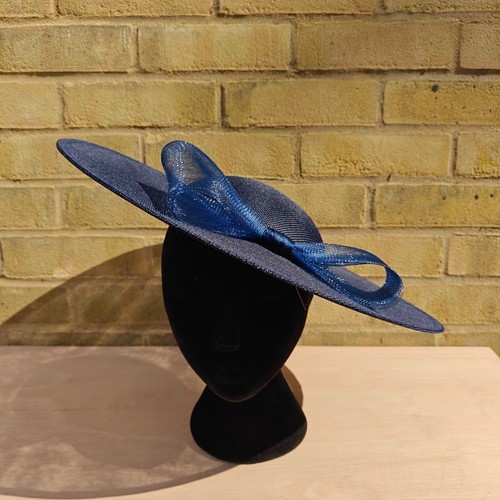 Navy blue large fascinator - blue,