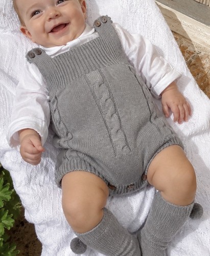 Grey knit spanish dungeree - grey,