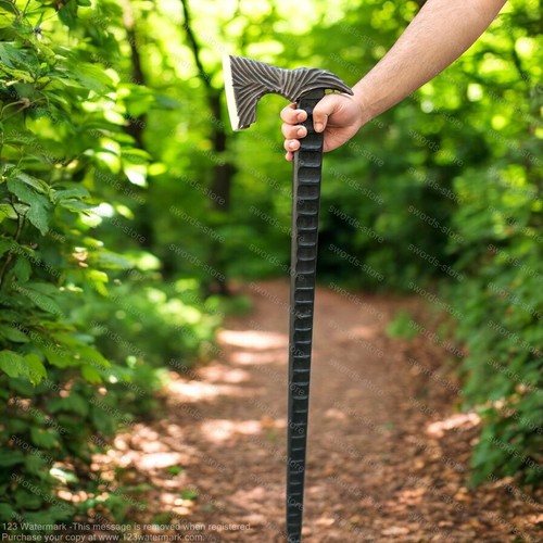 Viking walking staff axe - viking,