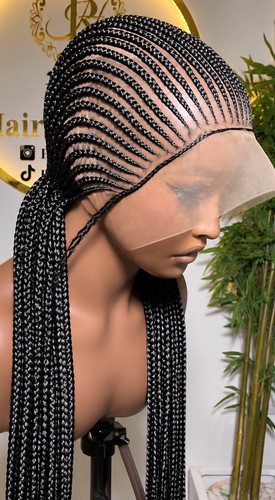 All back cornrow - wig, black