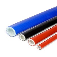 Silicone / Fibreglass Fire Sleeving Protective Heat Shield Sleeve Red 4mm-100mm