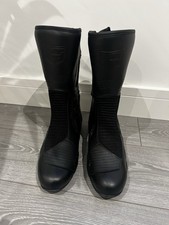 AKITO MONZA MENS LONG BLACK LEATHER WATERPROOF MOTORCYCLE BOOTS ALL SIZES