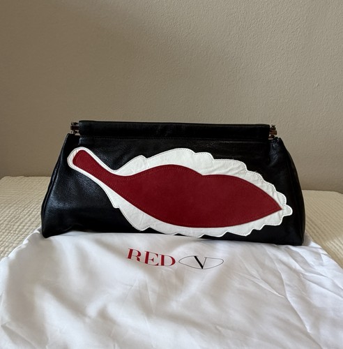 Red valentino leather clutch - valentino,