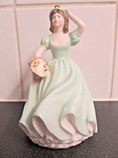 Coalport Pamela Figurine Green h 14cms Lovely Condition