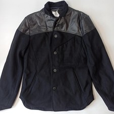 Denham Jeanmaker Men's Donkey Jacket Wool Blend - Black - Size Medium UK