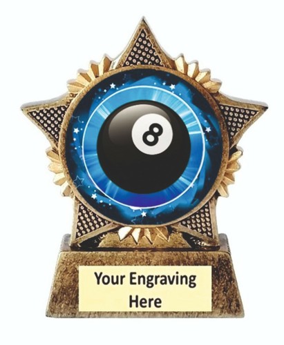 Pool trophy star award - trophy,