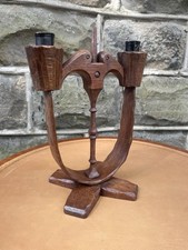 Unusual Adzed Oak Candle Stick