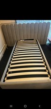 Grey Fabric Single Bed Frame