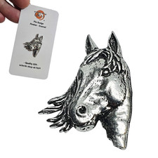 Horse Head Pin Badge Pewter