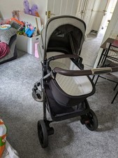 silver cross pram set grey/black with pushchair, foot muff and rain cover