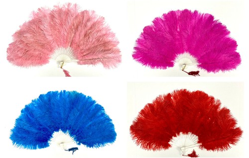 Ostrich drab feather fans - ostrich,