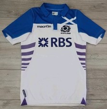 Scotland Rugby Union Away Shirt 2013/2014 Macron Medium Pro Player Jersey White