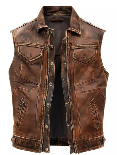 Men brown distressed real - men's,