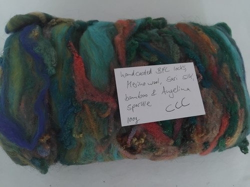 Hand carded art batt - batt, wool