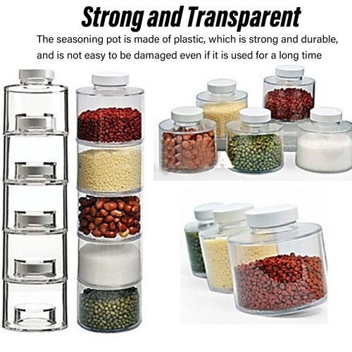 6pcs stackable spice pot - 6pcs,