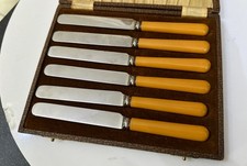 Firth Ashberry Stainless Steel 17.5cm Celluloid Butter Dinner Knives Cutlery