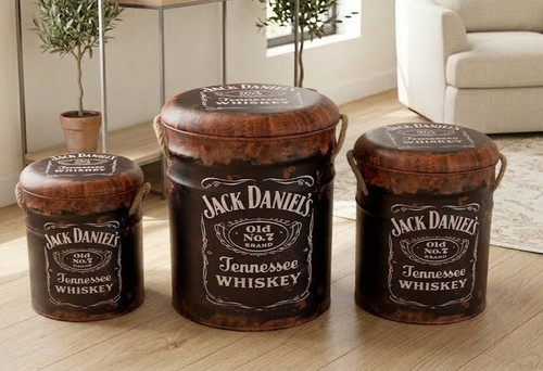 Whiskey black metal stool - black,