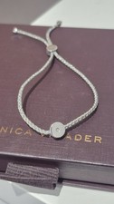  Monica Vinader Sterling Silver Linear Solo Friendship Diamond bracelet 