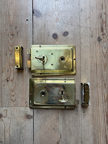 Vintage brass rim locks - locks, x2