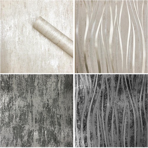 Glitter wave wallpaper grey - glitter,