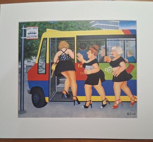 Beryl cook mounted print bus - cook,