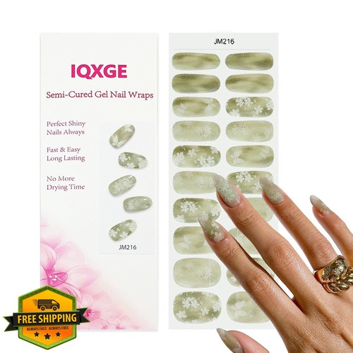 Iqxge gel nail strips green - iqxge,