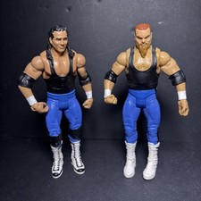 WWE Hart Foundation Bret Hart Jim Neidhart Anvil Mattel Wrestling Figure WWF WCW