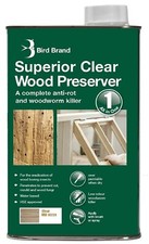 500ml/1L/2.5L/5L Clear Wood Preserver Shed & Fence Protector Woodworm Treatment