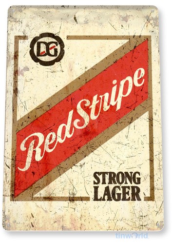 Tin sign red stripe - tin,