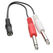 3.5mm Stereo Jack Socket to 2 x 6.35mm Mono Jack Plugs
