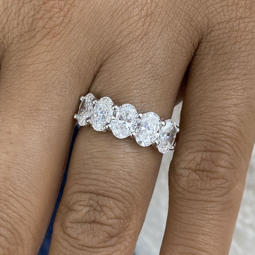 7ct oval band ring - oval, white
