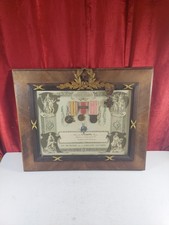 Antique French WW1 Framed Medal Group With Attribution & Photo