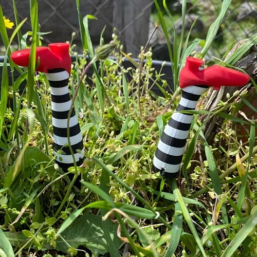 Plastic witch leg plant decor - plastic,