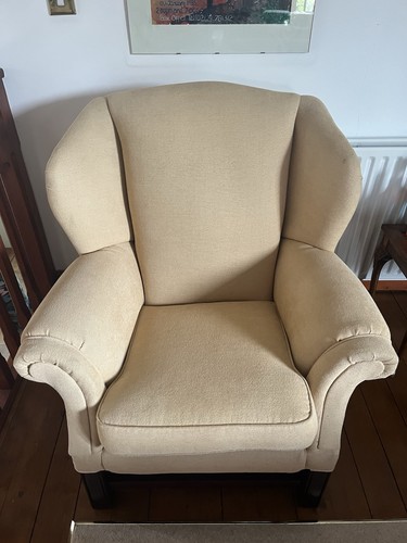 Beige fabric wingback - beige,