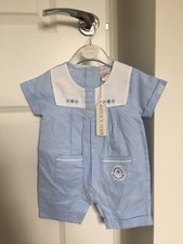 Baby Boys Designer Kris x Kids Summer Blue Romper Outfit 0-3 Months BNWT