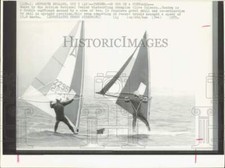 1975 Press Photo Tandem windsurfing rig owned by Olive Colenso in Weymouth