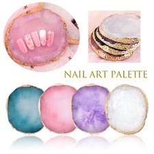 Nail Art Palette Gel Display Makeup Resin Agate Plate UV Polish Mixing Jewelry