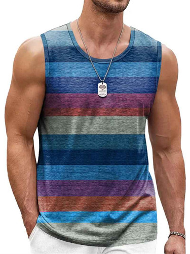 Retro striped graphic tank - 3d,