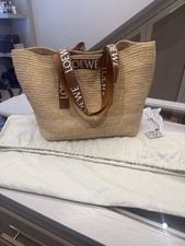 Loewe raffia fold tote - raffia, bag
